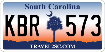 SC license plate KBR573