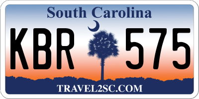 SC license plate KBR575