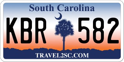SC license plate KBR582