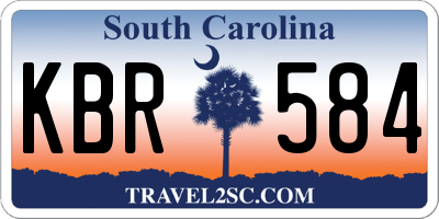 SC license plate KBR584