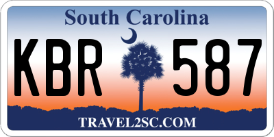 SC license plate KBR587