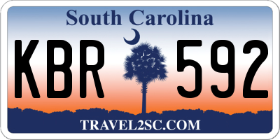 SC license plate KBR592