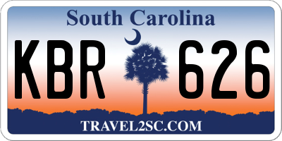SC license plate KBR626