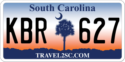 SC license plate KBR627
