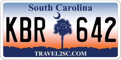 SC license plate KBR642