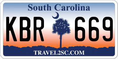 SC license plate KBR669
