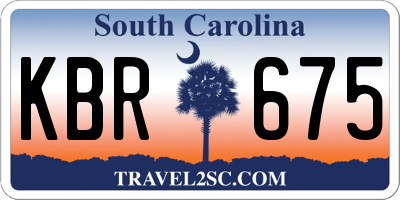 SC license plate KBR675