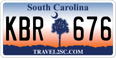 SC license plate KBR676
