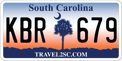 SC license plate KBR679