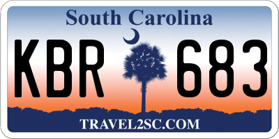 SC license plate KBR683