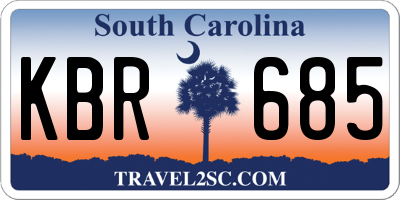 SC license plate KBR685