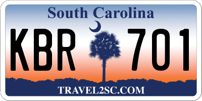 SC license plate KBR701
