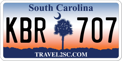 SC license plate KBR707