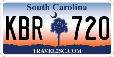 SC license plate KBR720