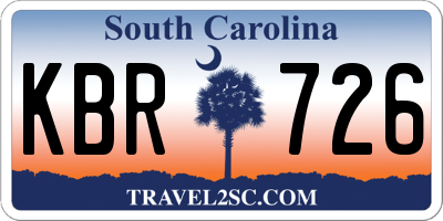 SC license plate KBR726