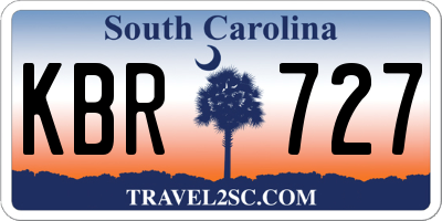 SC license plate KBR727
