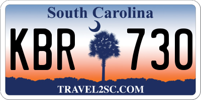 SC license plate KBR730