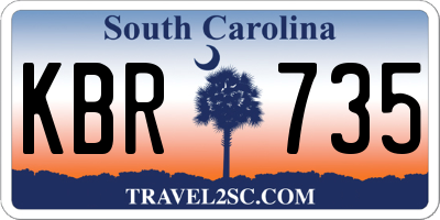 SC license plate KBR735
