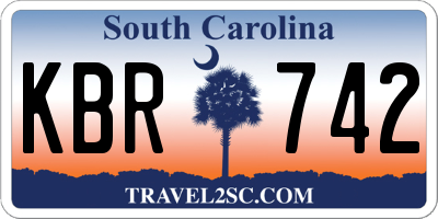 SC license plate KBR742