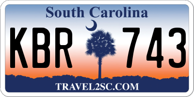 SC license plate KBR743