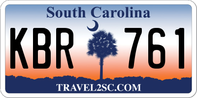 SC license plate KBR761