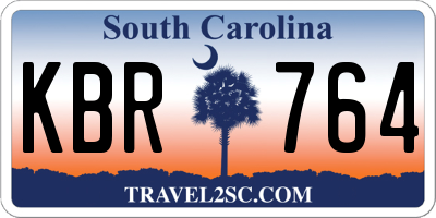 SC license plate KBR764