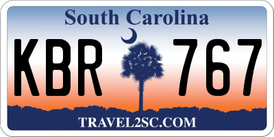 SC license plate KBR767