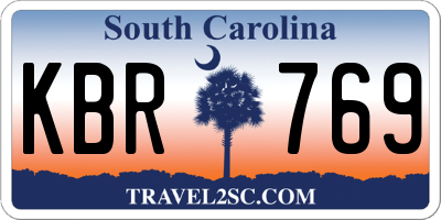 SC license plate KBR769