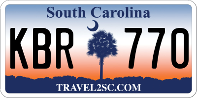 SC license plate KBR770