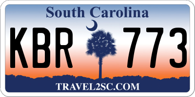 SC license plate KBR773