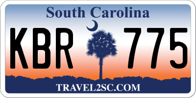 SC license plate KBR775