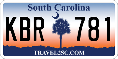 SC license plate KBR781