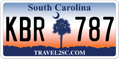 SC license plate KBR787
