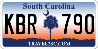 SC license plate KBR790