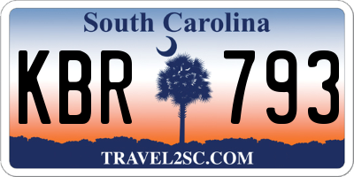 SC license plate KBR793