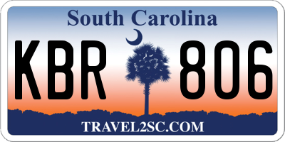 SC license plate KBR806