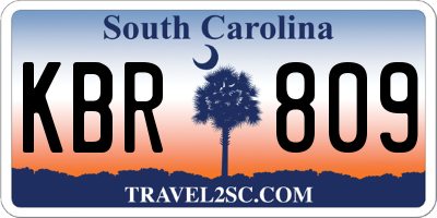 SC license plate KBR809