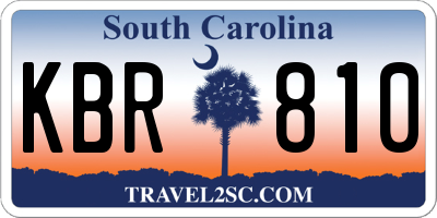 SC license plate KBR810