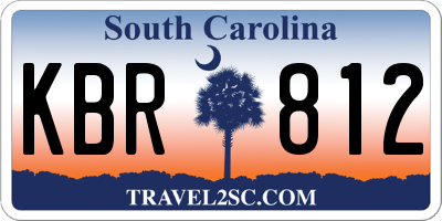 SC license plate KBR812