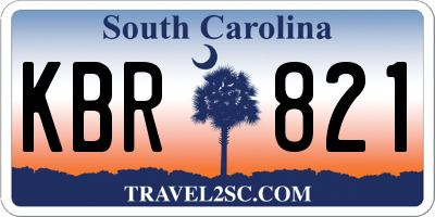SC license plate KBR821