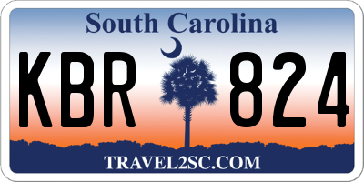 SC license plate KBR824