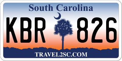 SC license plate KBR826