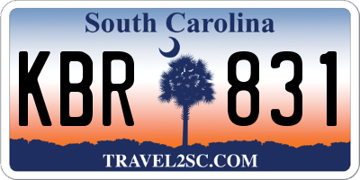 SC license plate KBR831