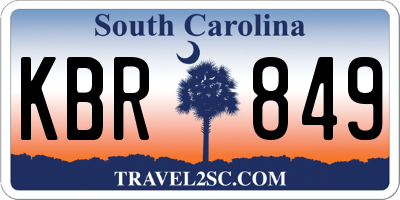 SC license plate KBR849