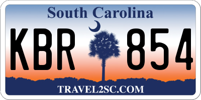 SC license plate KBR854
