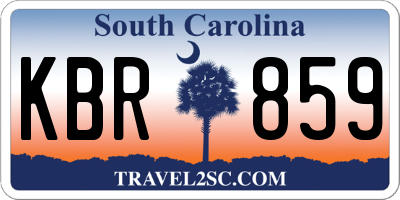 SC license plate KBR859