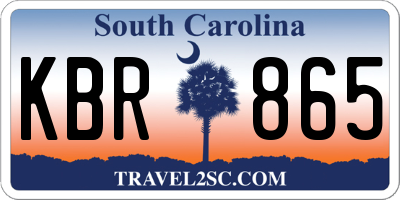 SC license plate KBR865