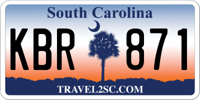 SC license plate KBR871