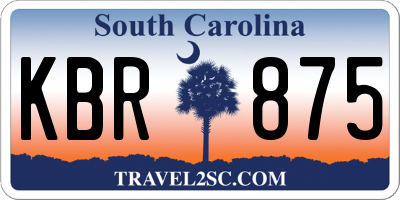 SC license plate KBR875