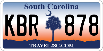 SC license plate KBR878